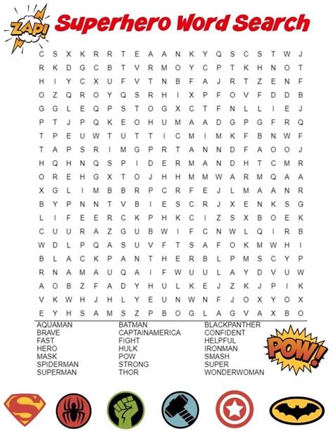 Here at activity village they are one of our favourite ways for 'keeping kids busy'. Superhero Word Search Puzzle | Kids word search, Word ...