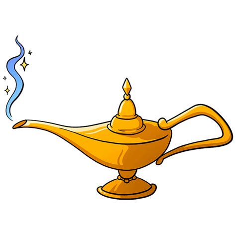 How To Draw The Genie Lamp From Aladdin Really Easy Drawing Tutorial