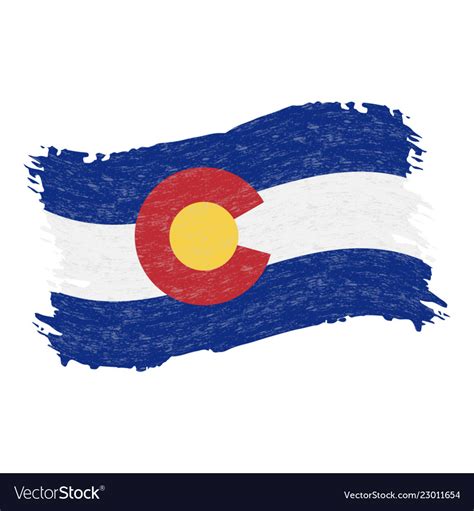 Flag Of Colorado Grunge Abstract Brush Stroke Vector Image