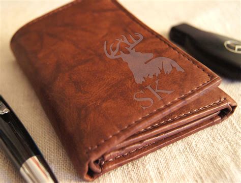 Personalized Leather Wallet Custom Wallet Mens Wallet Engraved Mens