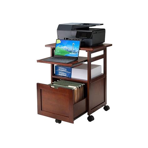 Winsome Piper 3 Shelf Wood Mobile Printer Stand Brown 94427 At