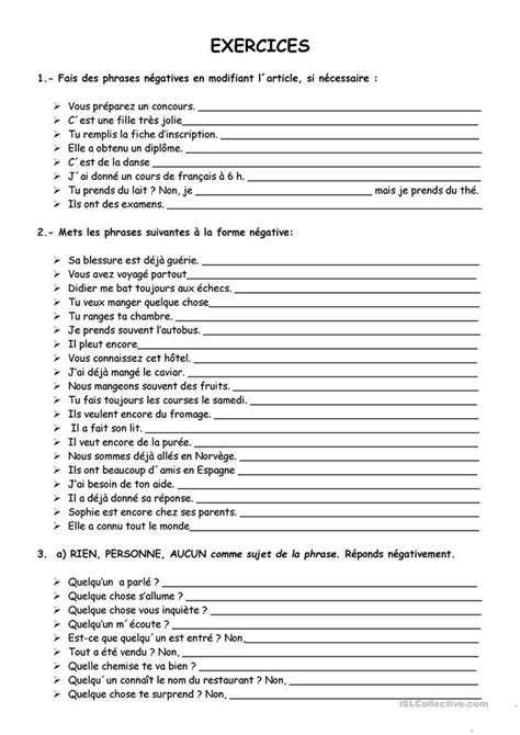 Phrase N Gative Phrase N Gative French Expressions Types De Phrases
