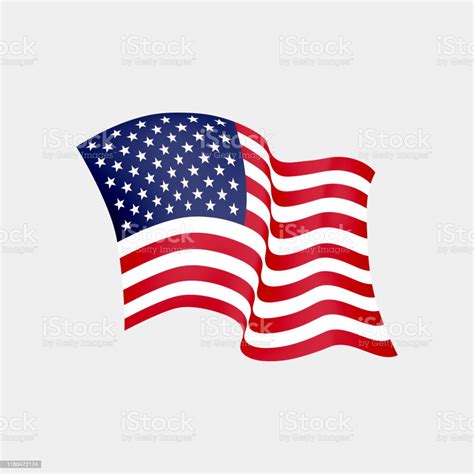 United States Of America Waving Flag Vector Illustration Us Waving Flag ...
