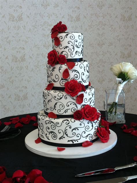 Get Red White And Black Wedding Cake Ideas Pictures