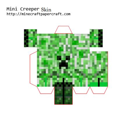 Papercraft Mini Creeper Skin Minecraft Crafts Creepers Minecraft