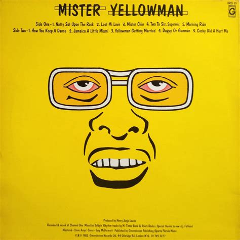 Yellowman Mister Yellowman Back Cover Jamaican Music Beat On The