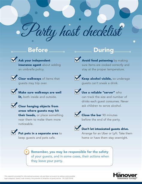 Holiday Party Host Checklist The Hanover Insurance Group