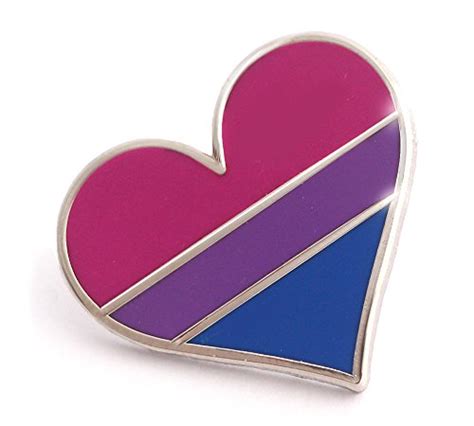Compoco Bisexual Pride Pin Bi Flag Enamel Lapel Heart Gay Pin Brooch