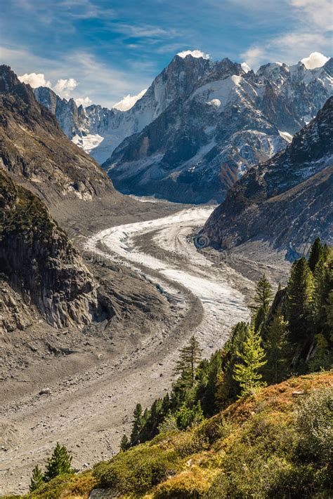 Massif De Mer De Glace Glacier Mont Blanc France Photo Stock Image