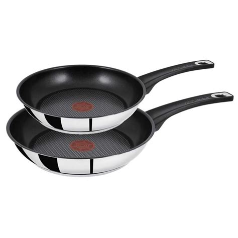 Tefal Jamie Oliver Set Of Stainless Steel Frypans Cm And Cm