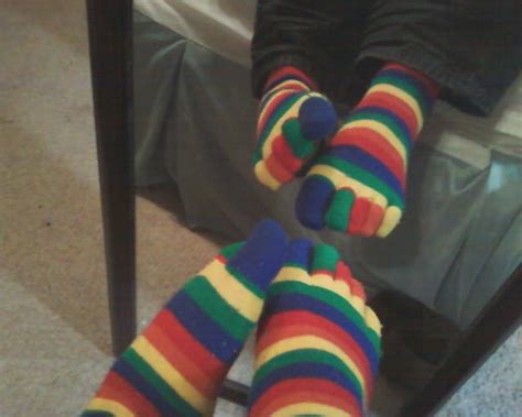I Am Wearing Rainbow Colored Toe Socks Anybody Else Wear Toe Socks Rsocks
