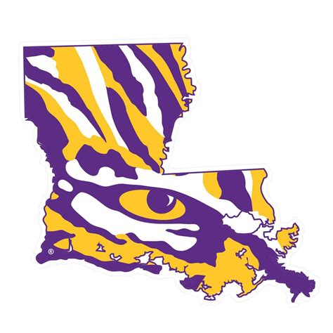 Lsu Decal State Outline Tiger Eye