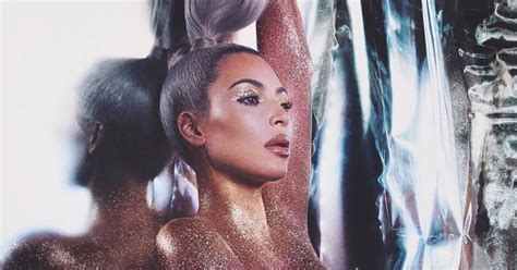 Kim Kardashian Covered Her Naked Body In Glitter For Her New Kkw Beauty Launch Glamour