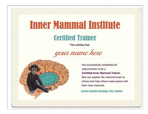 Training Certificate The Inner Mammal Institute
