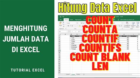 Cara Menghitung Jumlah Data Di Excel Rumus Countif Excel Count Counta Countifs YouTube