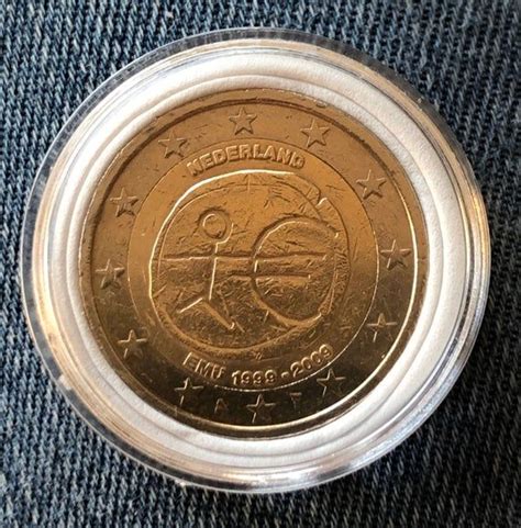 Coin 2 Euros Nederland 2009 Commemorative 10 Years Emu 1999 2009 In