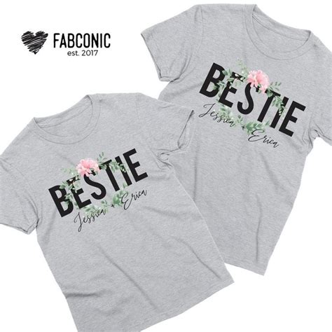 Bestie Shirts Best Friend Personalized T Matching Bff Etsy