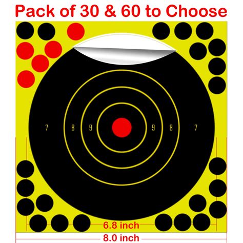 Tege 30 And 60 And 100 Pack Shooting Targets 8×8 Inch Adhesive Shooting