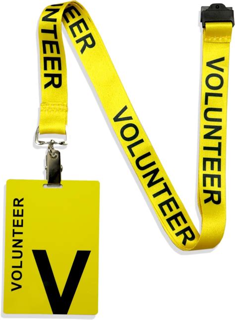 Eastex 10pcs Volunteer Lanyard With Pvc Plastic Card Pass