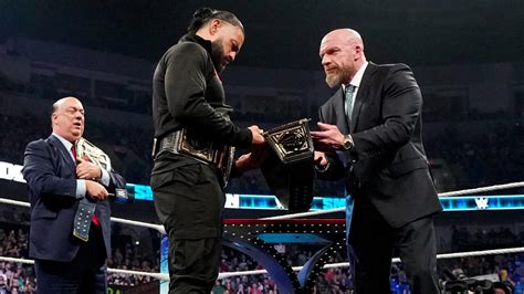 Triple H Presents Roman Reigns With A New Undisputed Wwe Universal