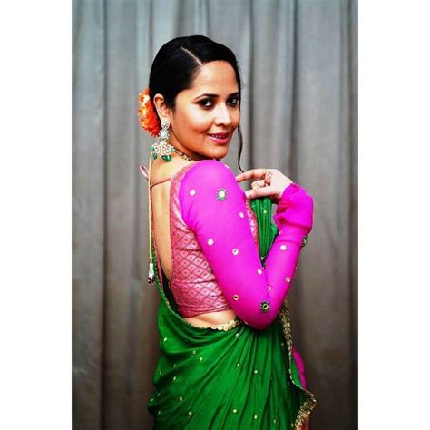 Anasuya Bharadwaj Hot Navel Show Pics In Half Saree Photos Actress