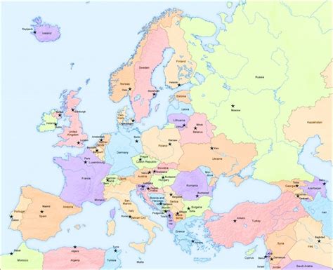 Full Detailed Map Of Europe With Cities In Pdf And Printable