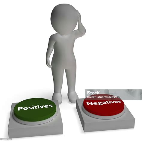 Positives Negatives Buttons Shows Pros And Cons Stock Photo Download