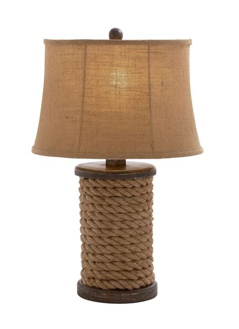 Old World Nautical Rope Table Lamp Table Lamp Wood Rope Lamp Table