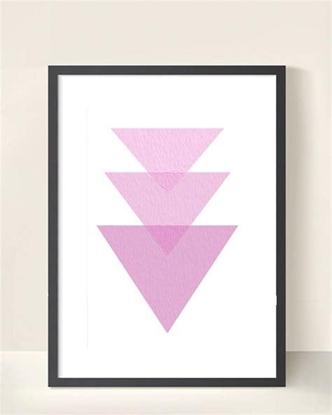 Pink Triangles Art Instant Download Printable Triangles Art Etsy