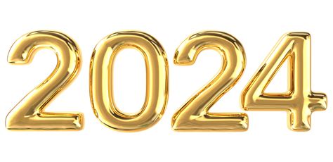 2024 Gold Number 3d Render Transparency 27256876 Png