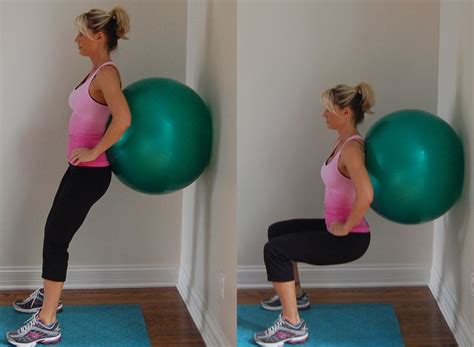 Wall Squat With Exercise Ball Gym Stuff Pinterest Mom Blog And