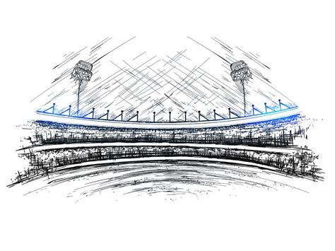 Cricket Stadium Drawing Easy Design Cricket Stadium Drawing