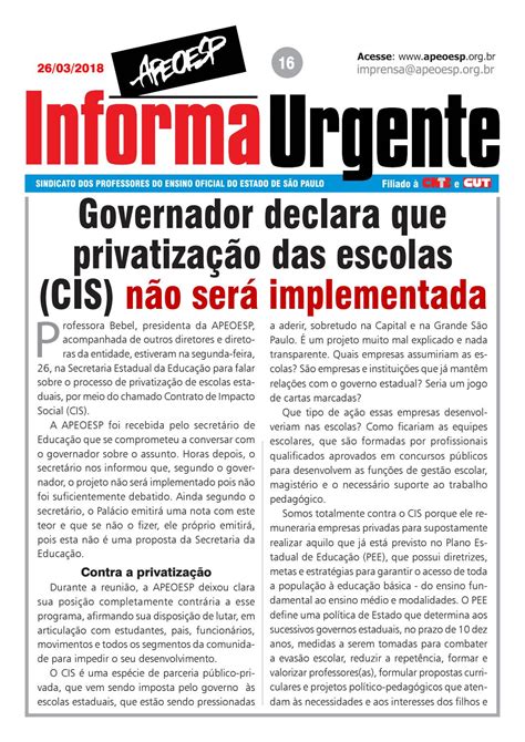 By downloading apeoesp vector you agree with our terms of use. N° 16 - Governador declara que privatização das escolas ...