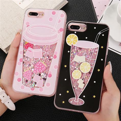 Cute Bottle Quicksand Case For Iphone 6 6s Plus 7 7 Plus 8 Plus Soft