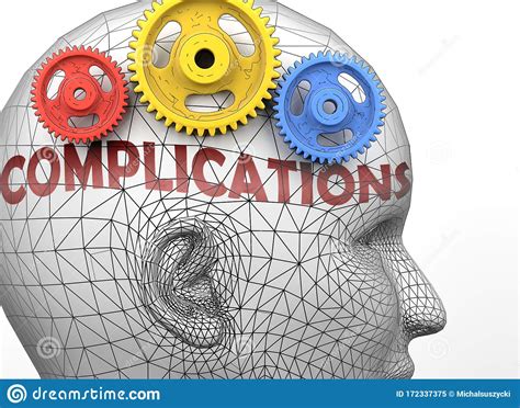 Complications And Human Mind Pictured As Word Complications Inside A