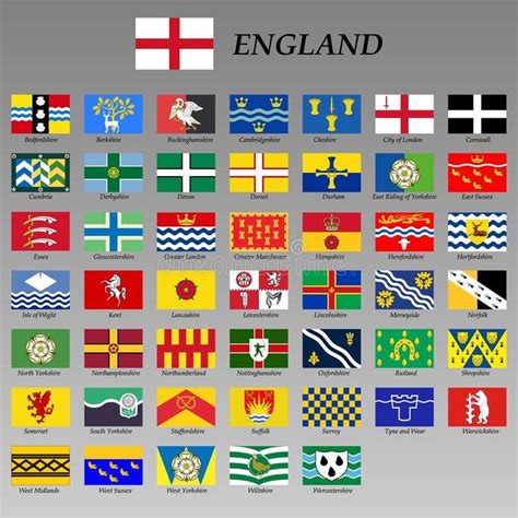 All Flags Of The England Regions Stock Illustration Illustration Of