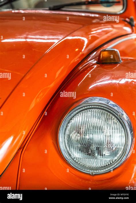 Close Up Of The Bonnet Of A Classic Volkswagen Beetle Car From 1971