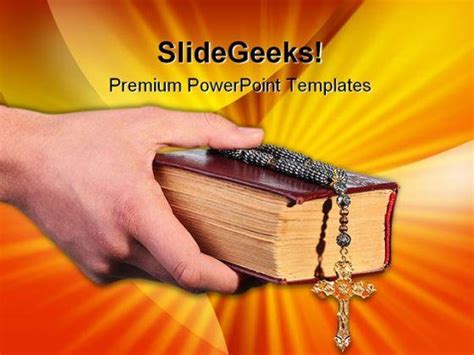 Bible With Cross Religion Powerpoint Templates And Powerpoint