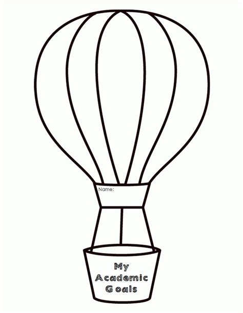 Printable Hot Air Balloon Template Coloring Pages For Kids And