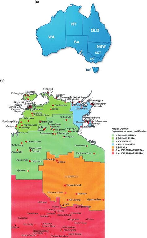 A B Map Of Australia Showing The Northern Territory Map Of Northern