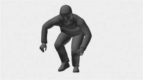 Game Animation Locomotion Human Crouch Walk Foward Stop 3ds Max And