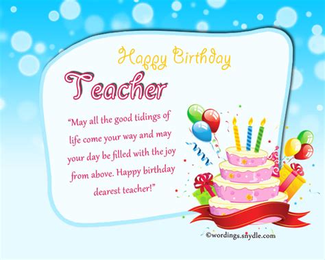 Birthday Wishes For Teacher Wordings And Messages