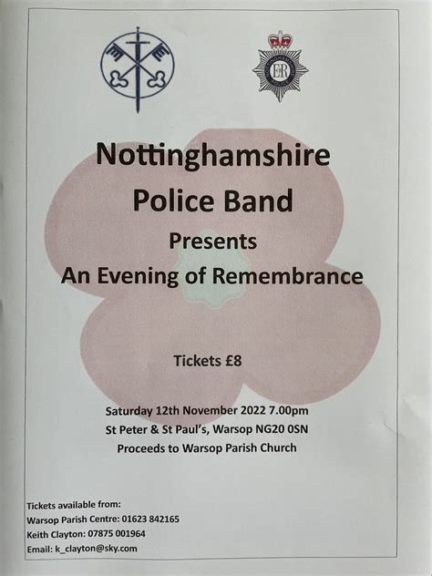 An Evening Of Remembrance Nottinghamshire Police Band Vibrant