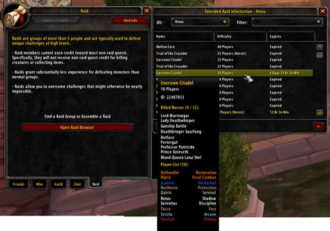 Extended Raid Info Raid Mods World Of Warcraft Addons