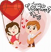 Happy valentine's day girl and boy cartoon design 1999779 Vector Art at ...