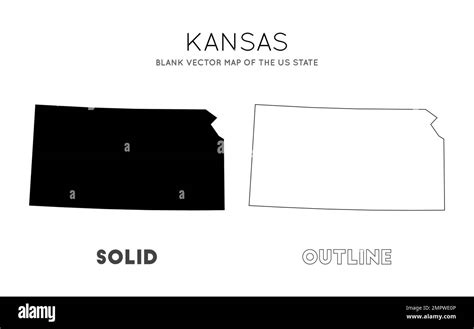 Kansas Map Blank Vector Map Of The Us State Borders Of Kansas For