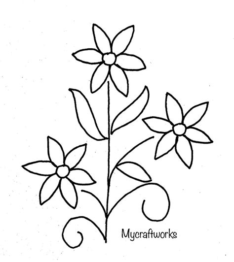 My Craft Works Easy Embroidery Pattern For Beginners Long Tailed Daisy