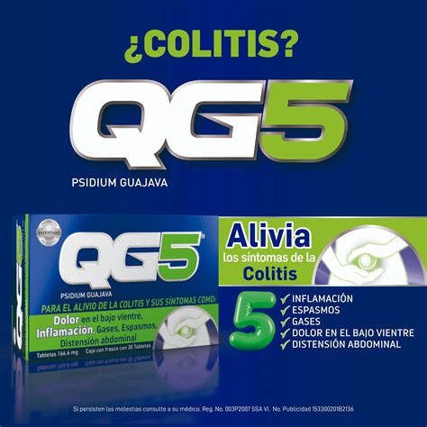 Qg5 Auxiliar Para El Alivio De La Colitis Y Sus Síntomas Caja Con 30 Tabletas