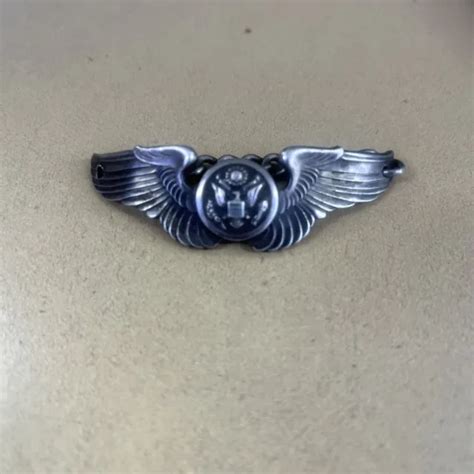 Vintage Wwii Us Army Air Force Sterling Silver Aircrew Wings 3 X 1
