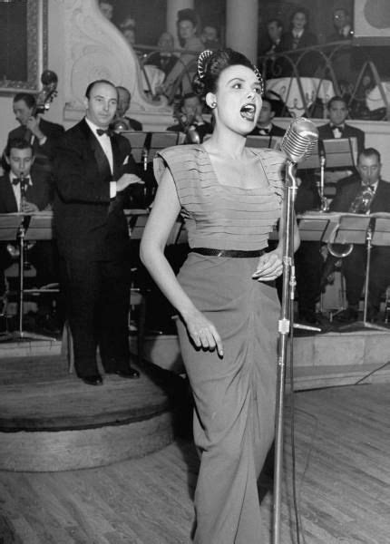 Singer Lena Horne Singing Into Mike On Stage In Nightclub 1947 Lena